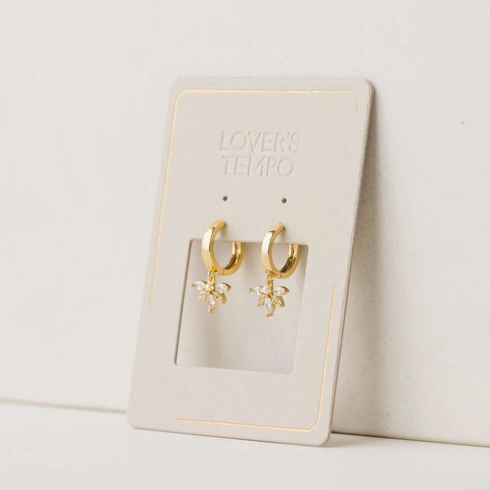 Harlowe Huggie Drop Hoop Earrings - Gold