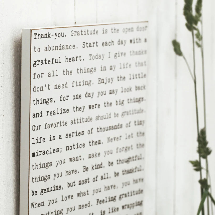 Typewriter Sign - Gratitude