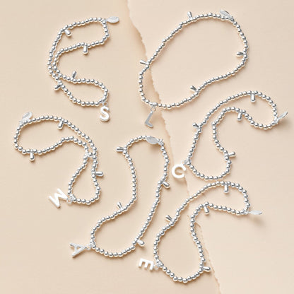 A Little Alphabet Bracelet in Silver Plating
