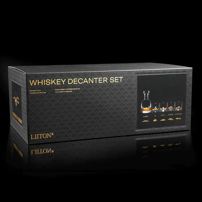 Peaks Luxury Crystal Whiskey Set with Decanter
