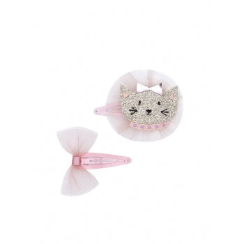 Springtime cat 2 pk hair clips Billy loves Audrey KAS