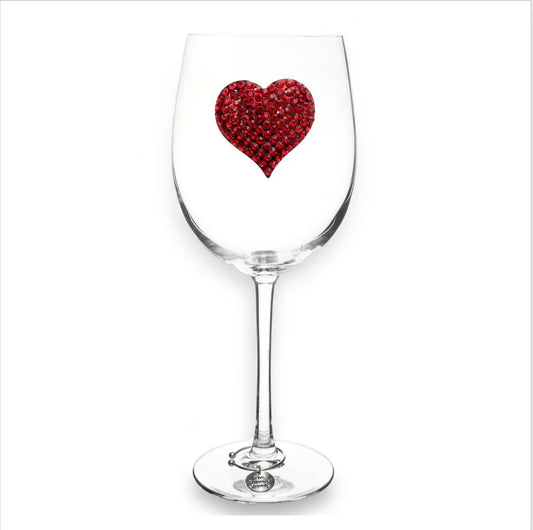 Red Heart Jeweled Stemmed Glassware
