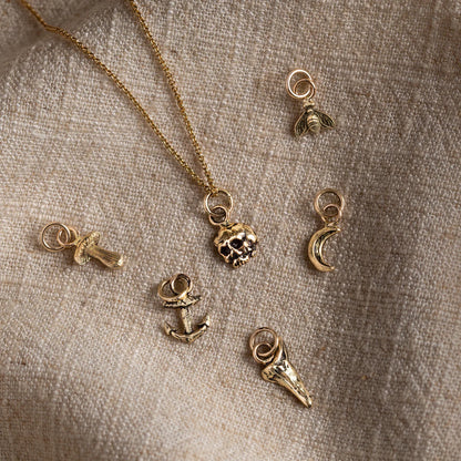 14K Gold Heart Charm on 18" 14k Fine Gold Chain