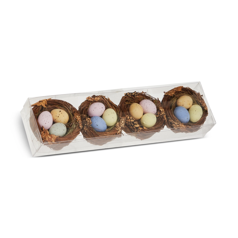 3" Box Of Nests With Speckled Eggs