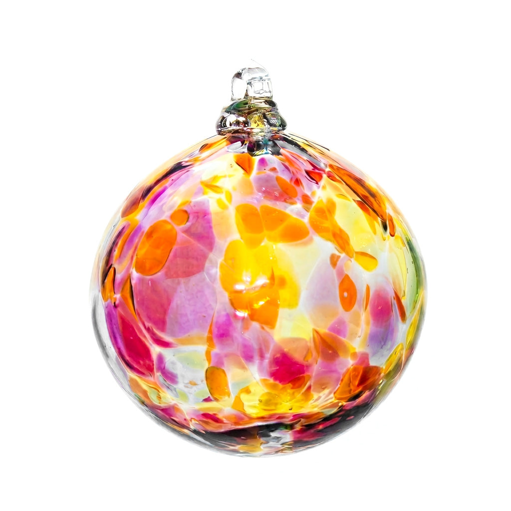 Blown Glass Orb - Calico Candy Sky