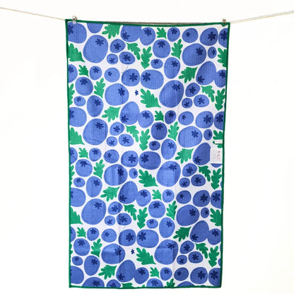Double Sided Microfiber Tea Towel - Blueberries
