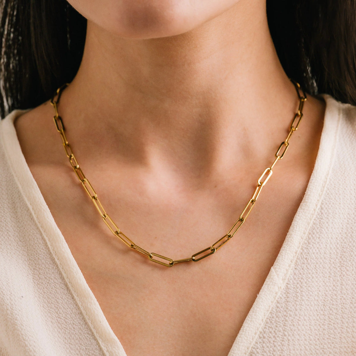 Bold Paperclip Necklace - Gold