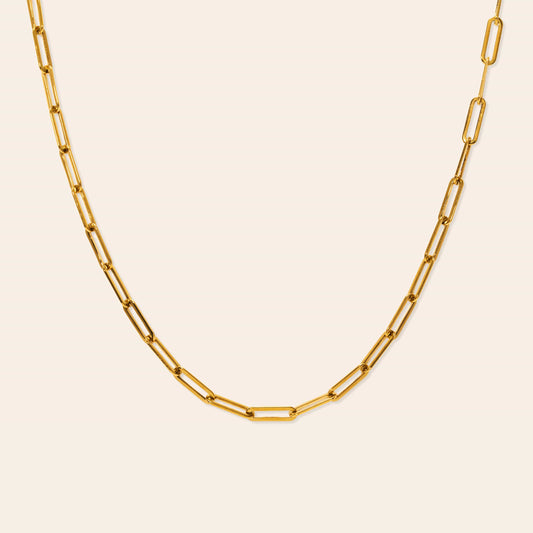 Bold Paperclip Necklace - Gold