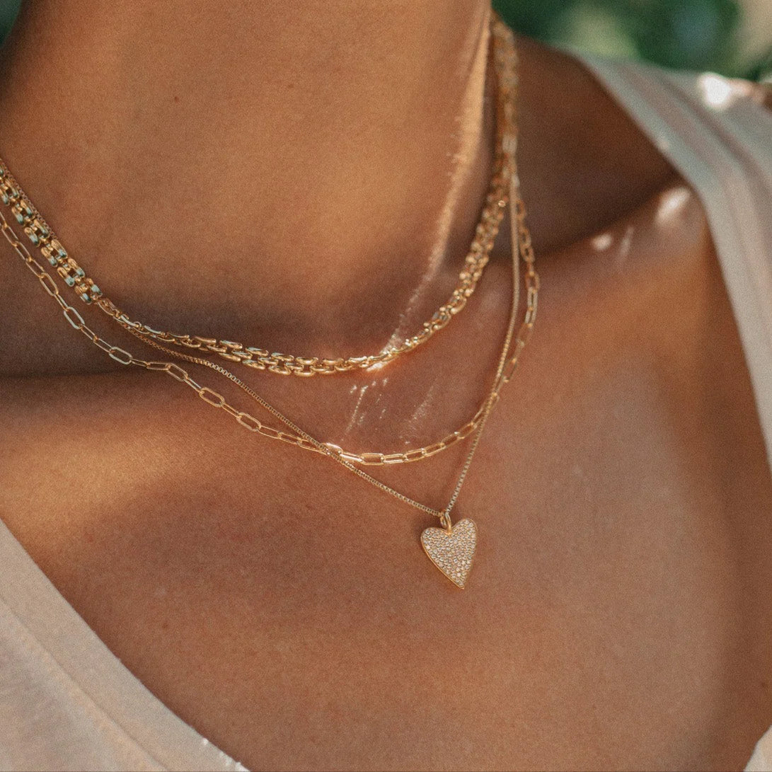 Brave Heart Necklace - Gold 18"