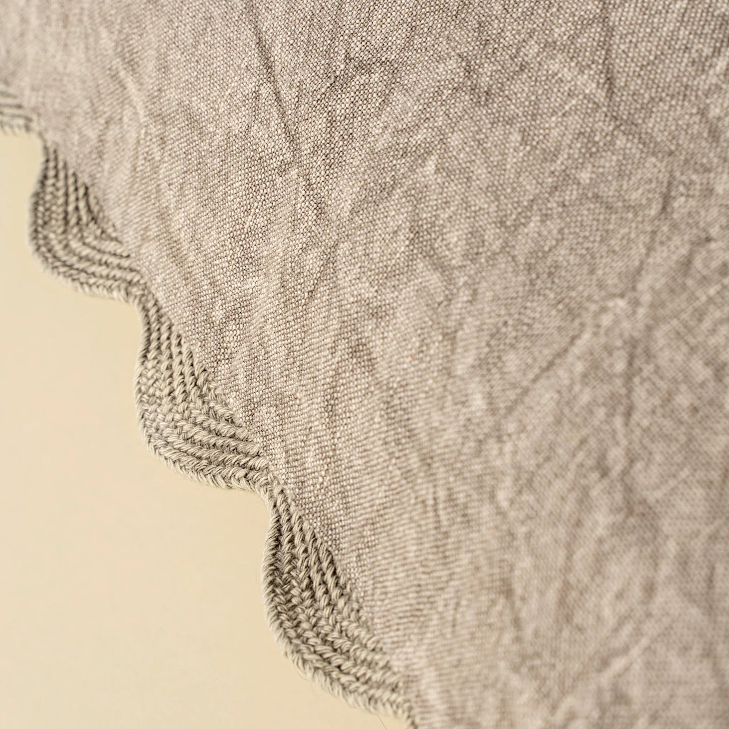 20x20 Scalloped Edge Pillow, Silver Grey