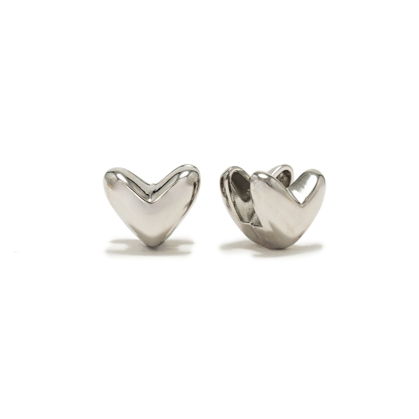 Heart Puff Hoop Earrings