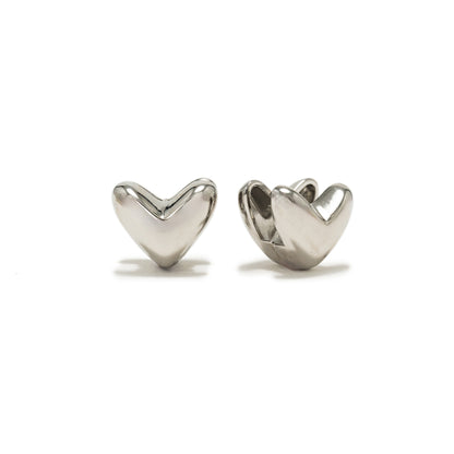 Heart Puff Hoop Earrings