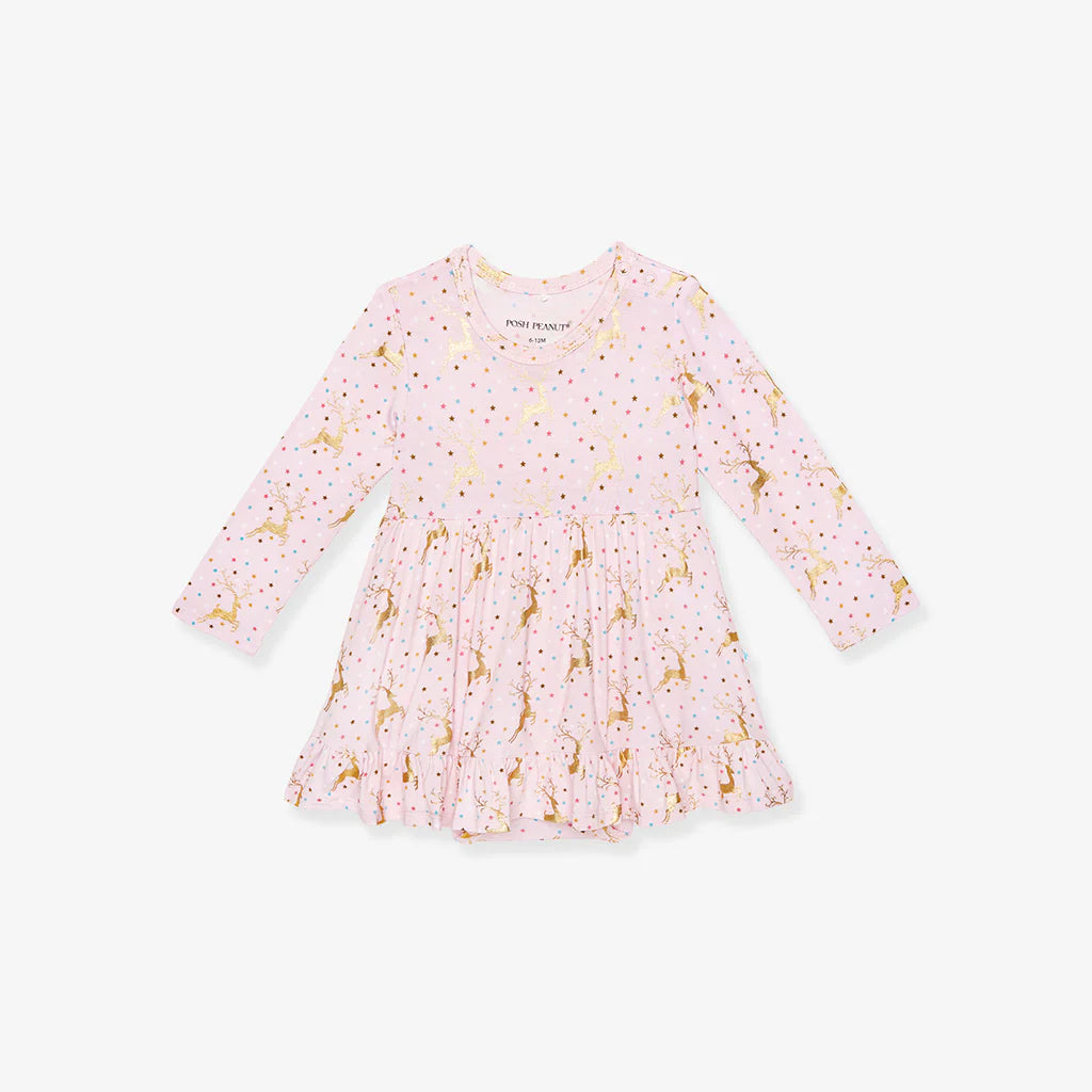 Ryleigh Long Sleeve Ruffled Bodysuit Dress