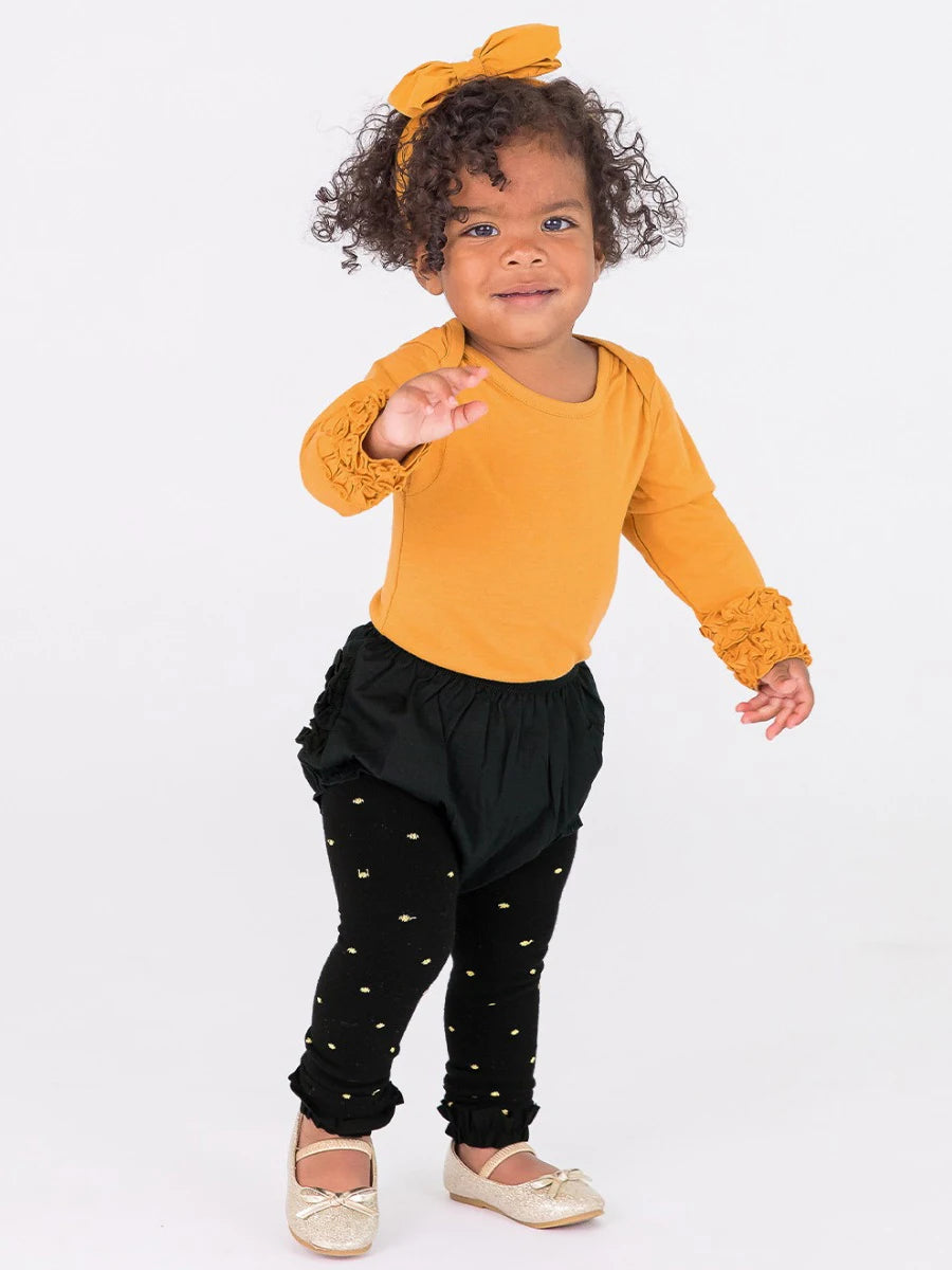 Black Woven RuffleButt Bloomer