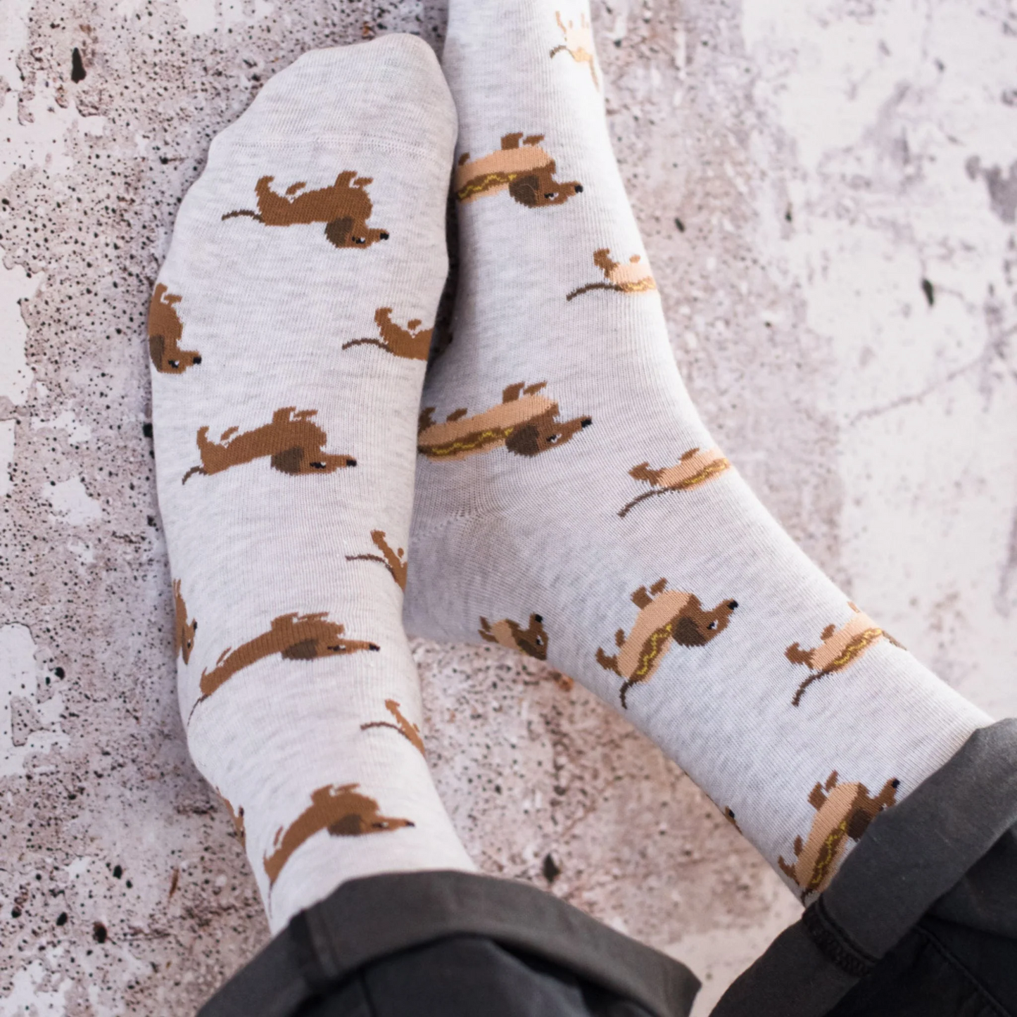 Men's Wiener Dog Hot Dog Socks