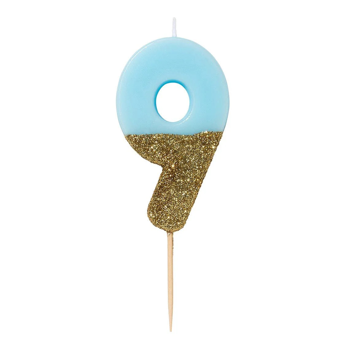 We Heart Birthdays Glitter Candle - Blue