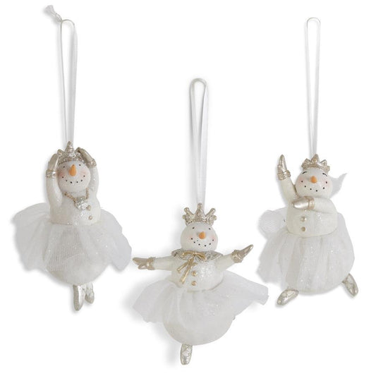 Glittered Snow Lady Ballerinas with Tulle Tutu Ornament