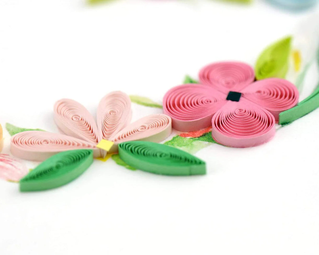 Quilling Card Floral Heart Wreath