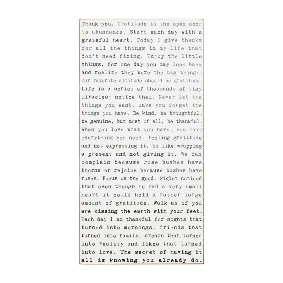 Typewriter Sign - Gratitude