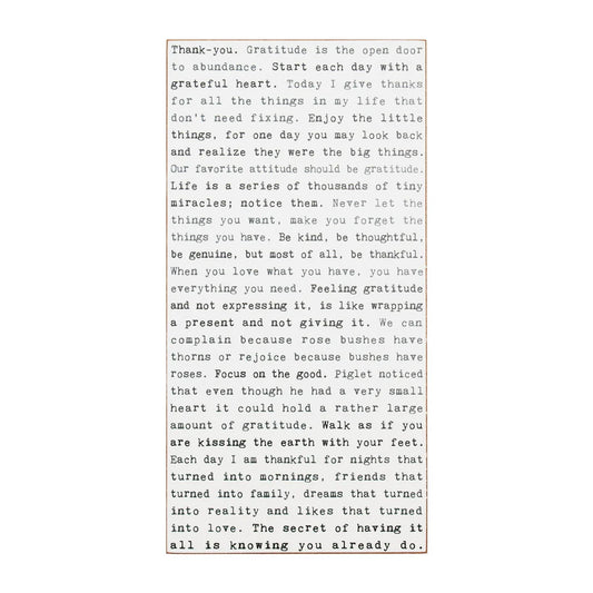 Typewriter Sign - Gratitude