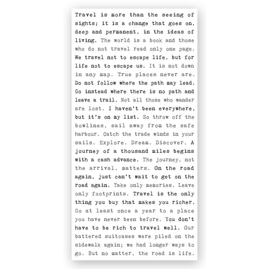 Typewriter Sign - Travel