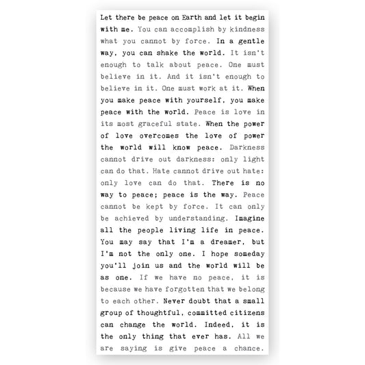 Typewriter Sign - Peace