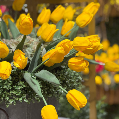 Real Touch Tulip - Yellow - 17 Inch