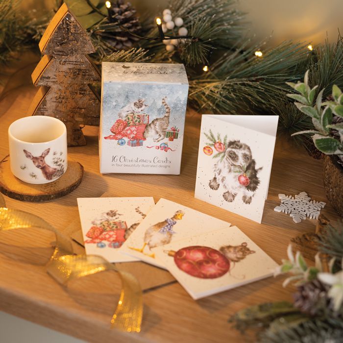 Charity Mini Boxed Card Set - Cardinal Bird Mouse Dog Cat