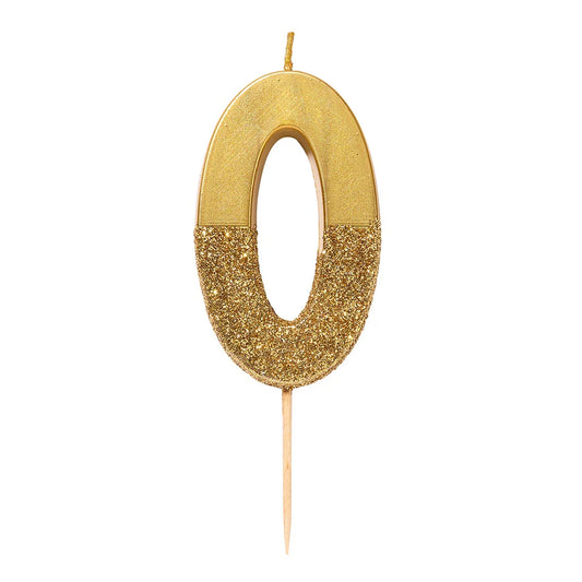We Heart Birthdays Glitter Candle - Gold
