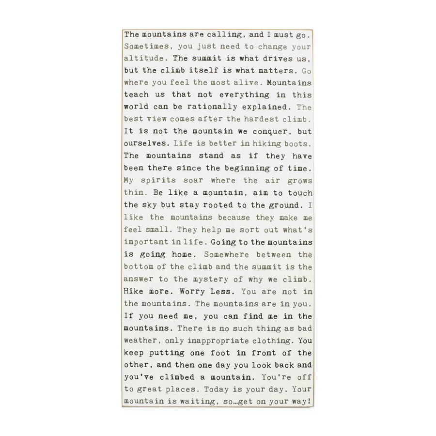 Typewriter Sign - Mountains