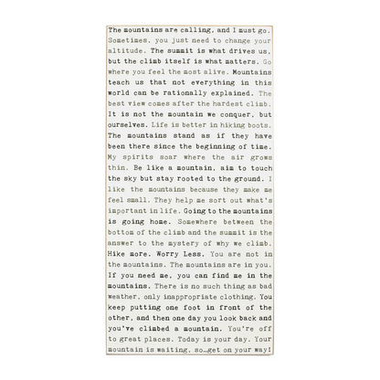 Typewriter Sign - Mountains