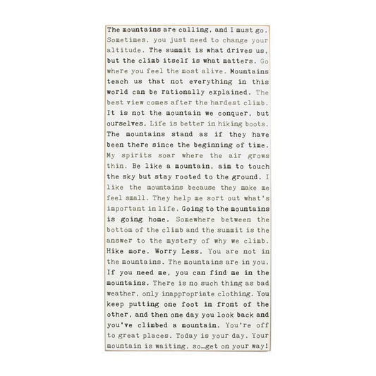 Typewriter Sign - Mountains