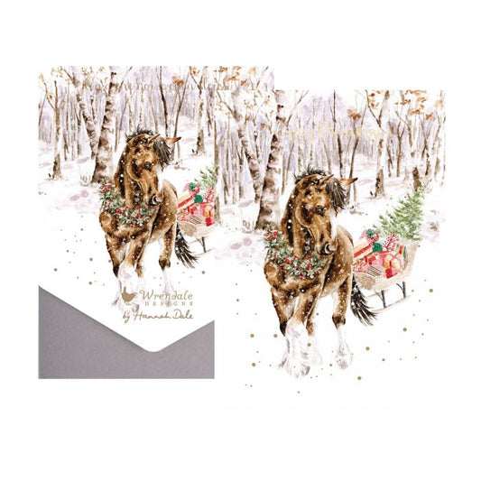 ‘Snowy Sleigh Ride' Horse Card Pack