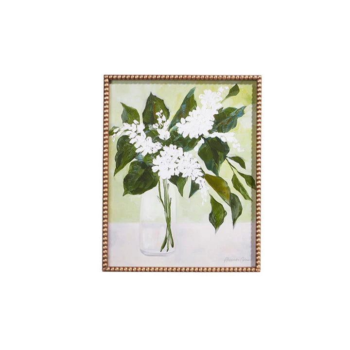 Wall Art White Flowers In Vase 22"