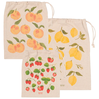 Fruit Salad Reusable Produce Bags Set of 3