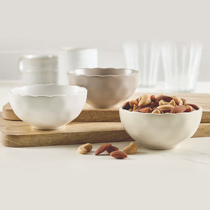 Ceramic Dip Bowls - Scallop - Set of 3