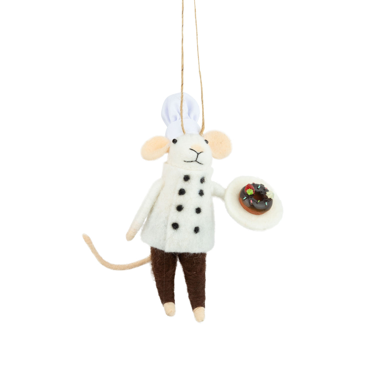 Felt Mouse Ornament with Chef Outfit