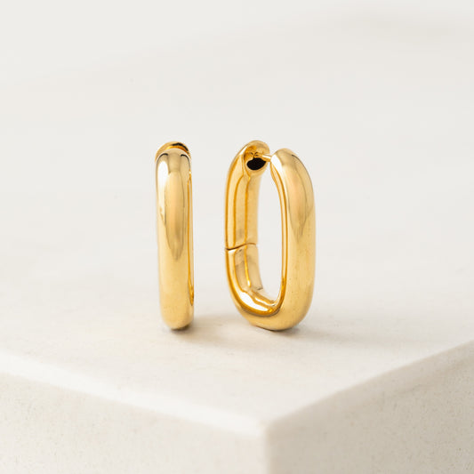 Midi Paperclip Puff Hoop Earrings