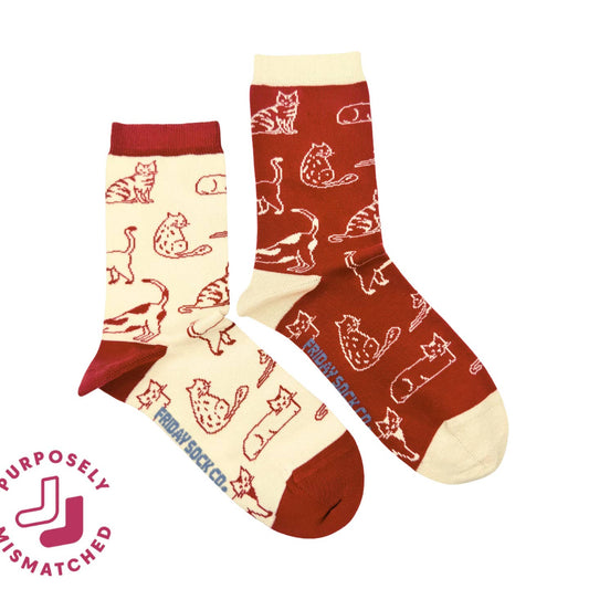 Women's Cats This Did Good Mismatched Crew Socks