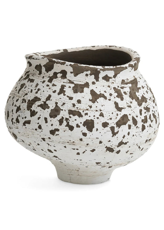 Textured Round Cement Planter Vase