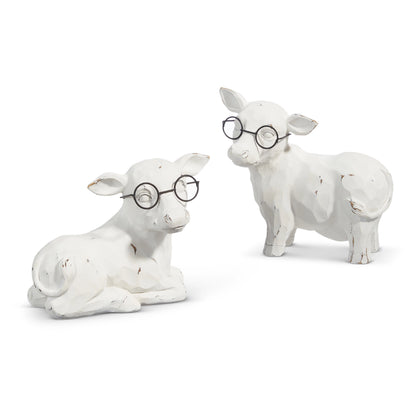 7" Cow With Glasses