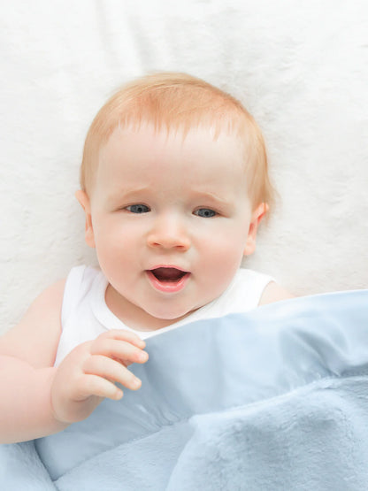 Little Giraffe Blue Luxe™ Chenille Baby Blanket