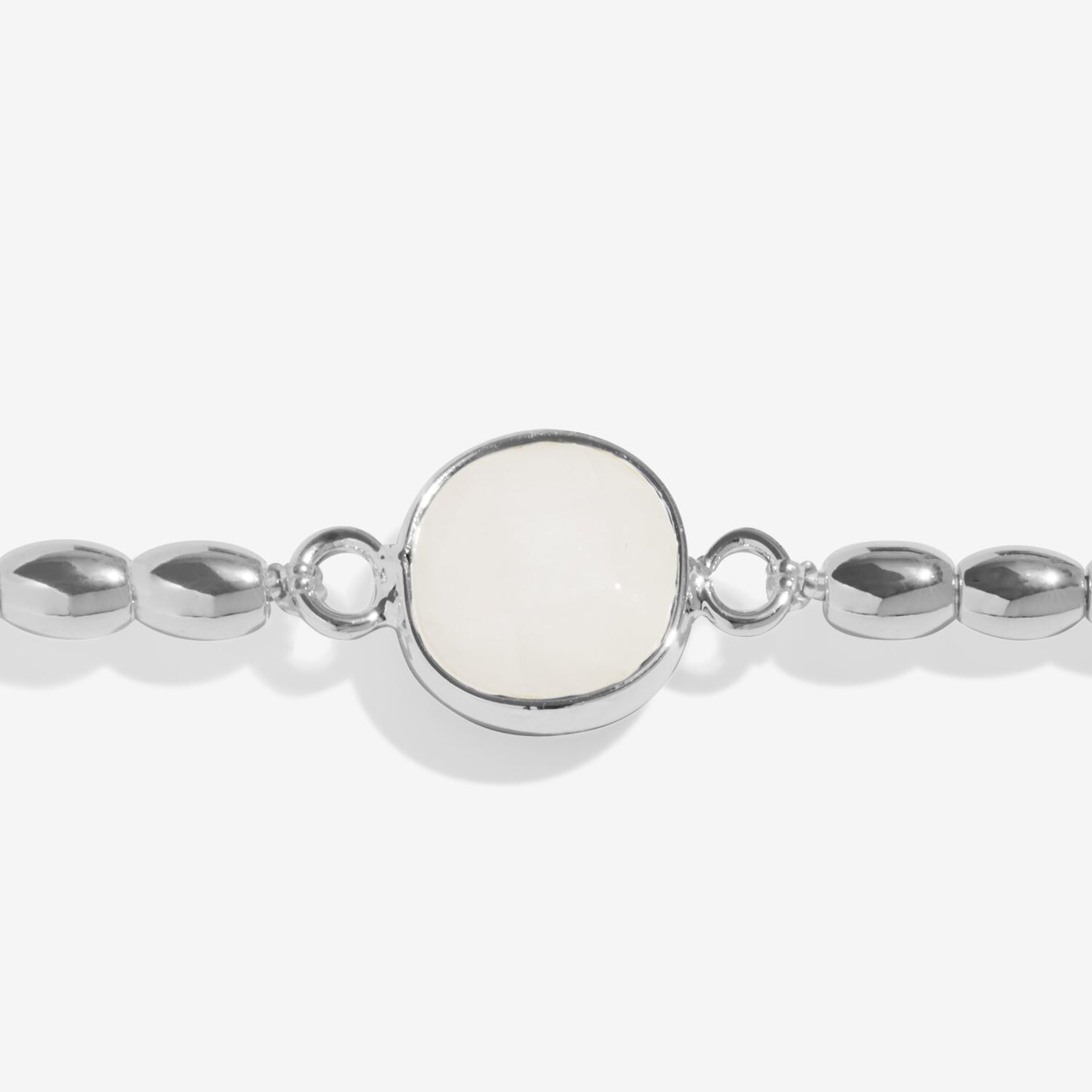 Serenity Stones White Jade Bracelet In Silver Plating