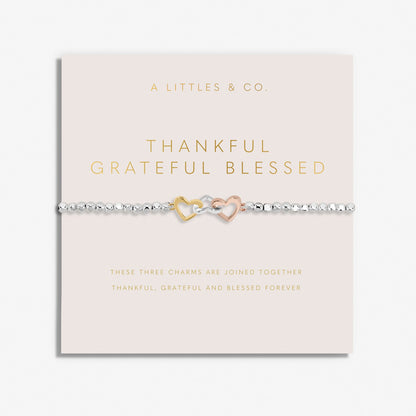 Forever Yours 'Thankful Grateful Blessed' Trio Bracelet In Silver, Gold-Tone And Rose Gold-Tone Plating
