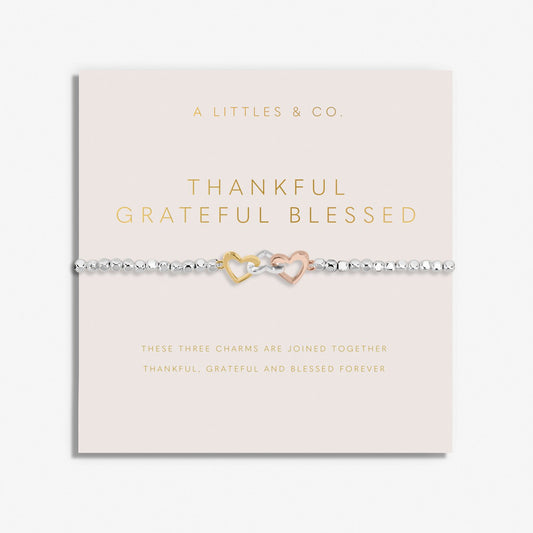Forever Yours 'Thankful Grateful Blessed' Trio Bracelet In Silver, Gold-Tone And Rose Gold-Tone Plating