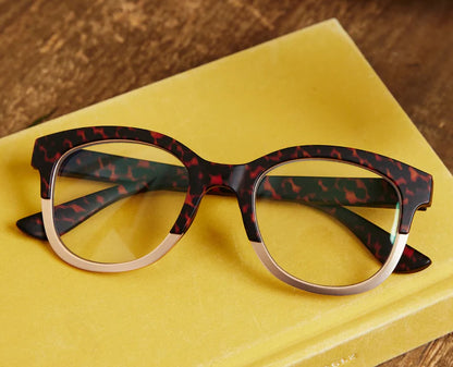 Georgia Blue Light Glasses Leopard Tortoise/Gold