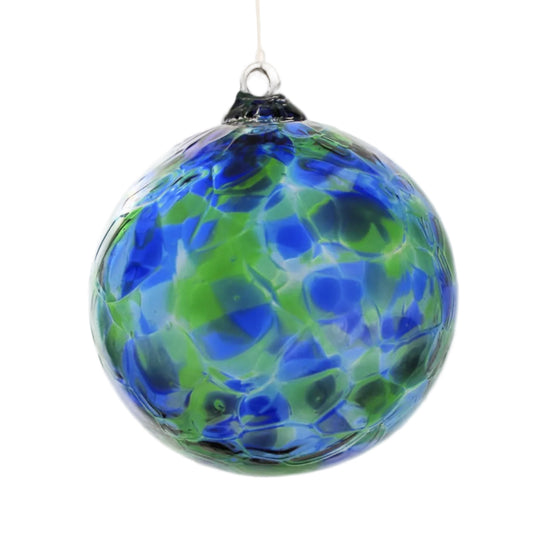 Blown Glass Orb - Calico Sapphire Moss