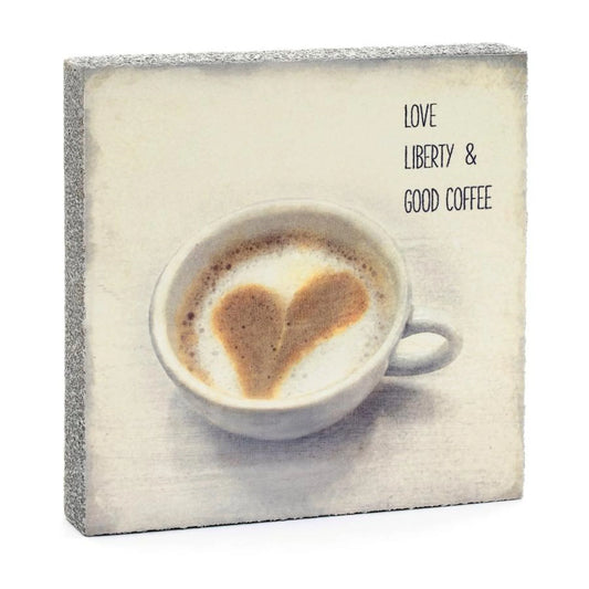 Love Liberty & Coffee Art Block