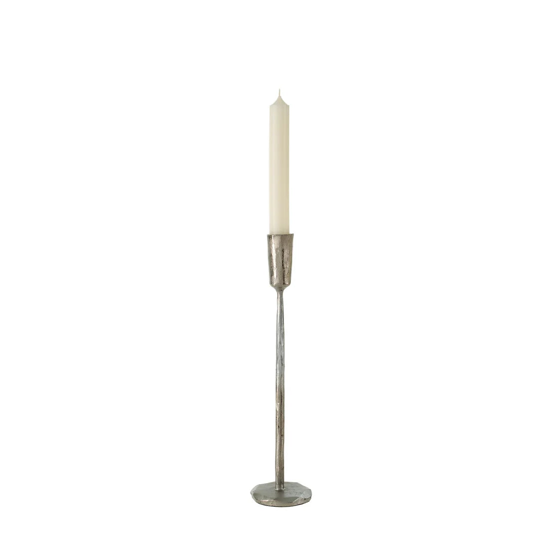 Silver Luna Forged Candleholders
