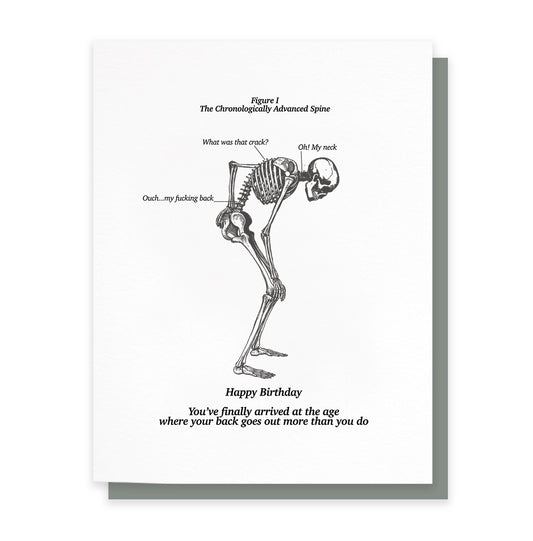 Back Ache Birthday Card